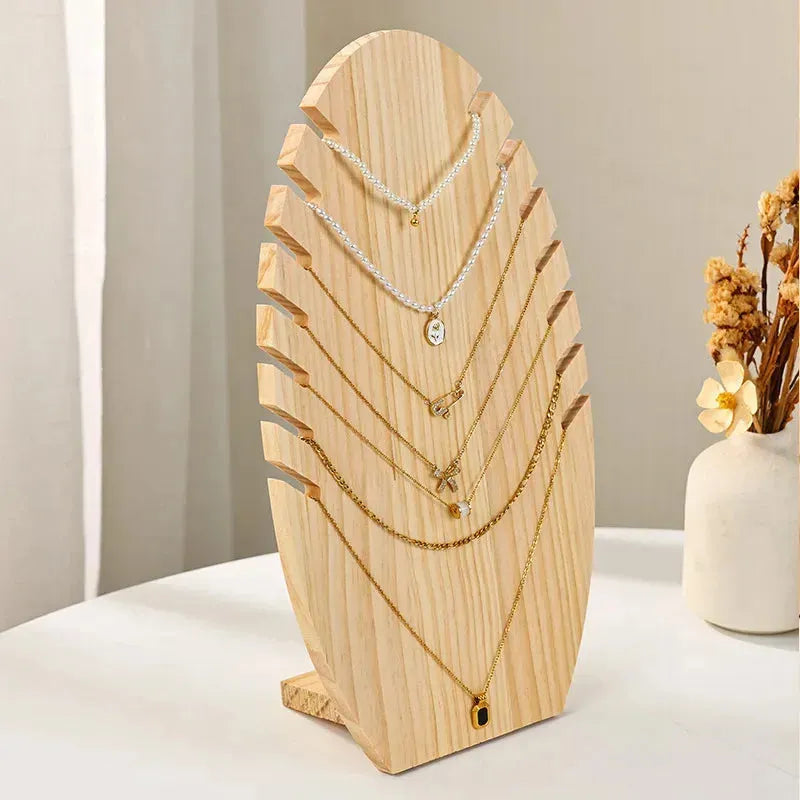 Wood Flame Shape Jewelry Display