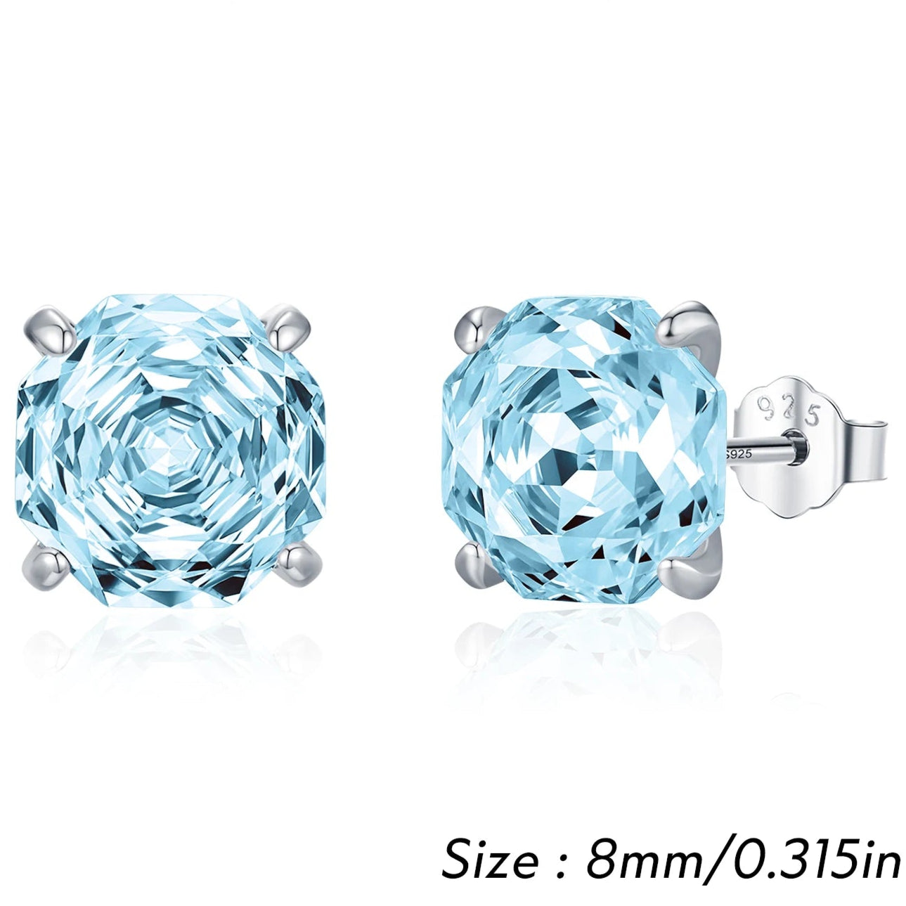 Rose Cut Aquamarine Stud Earrings