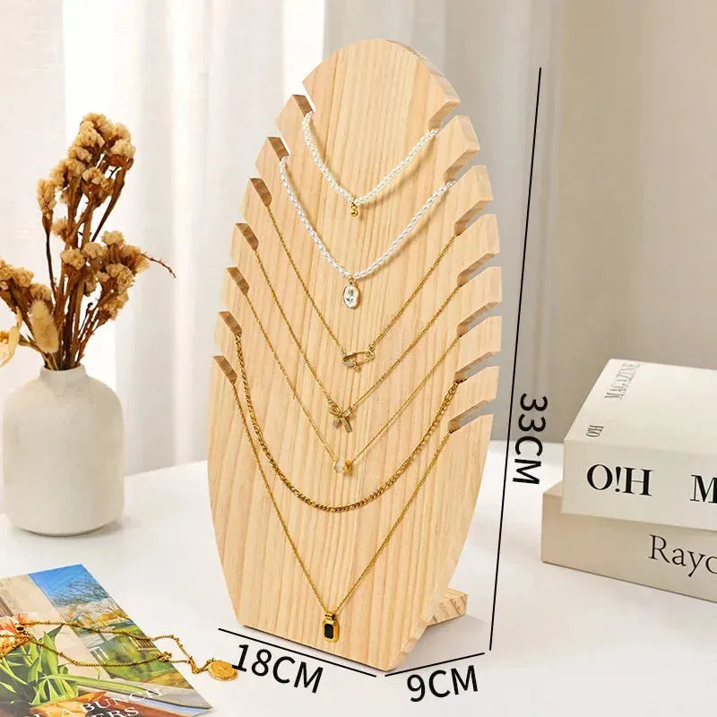 Wood Flame Shape Jewelry Display