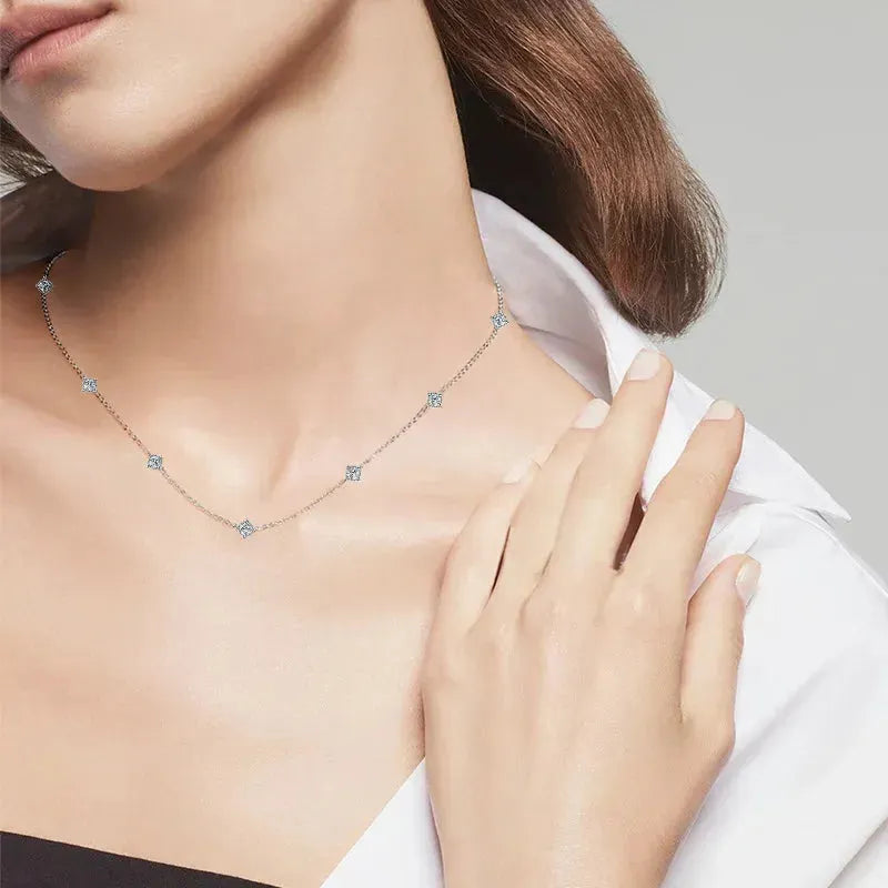 Moissanite Diamond Necklace 925 Silver