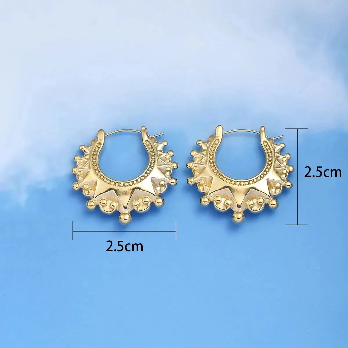 Spikes Beads Fashion Hoop Earring