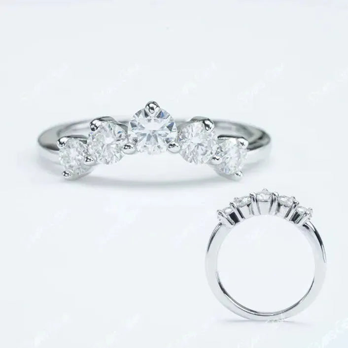 925 Sterling Silver Ring Round Brilliant Cut  Ring