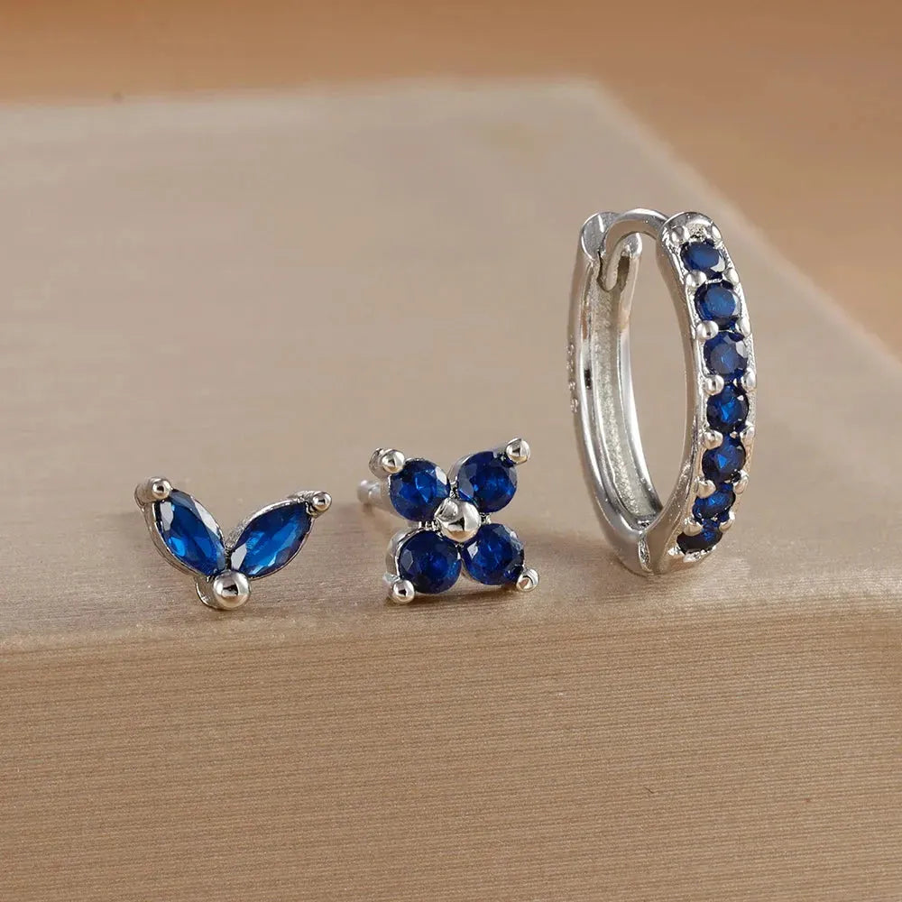 3PCS Stainless Steel Gold Color Circle Hoop Earrings Set