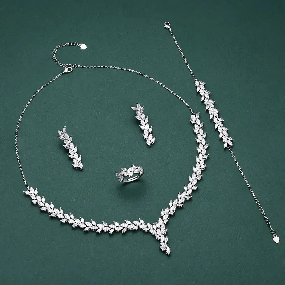 4pcs Bridal Full Jewelry Set