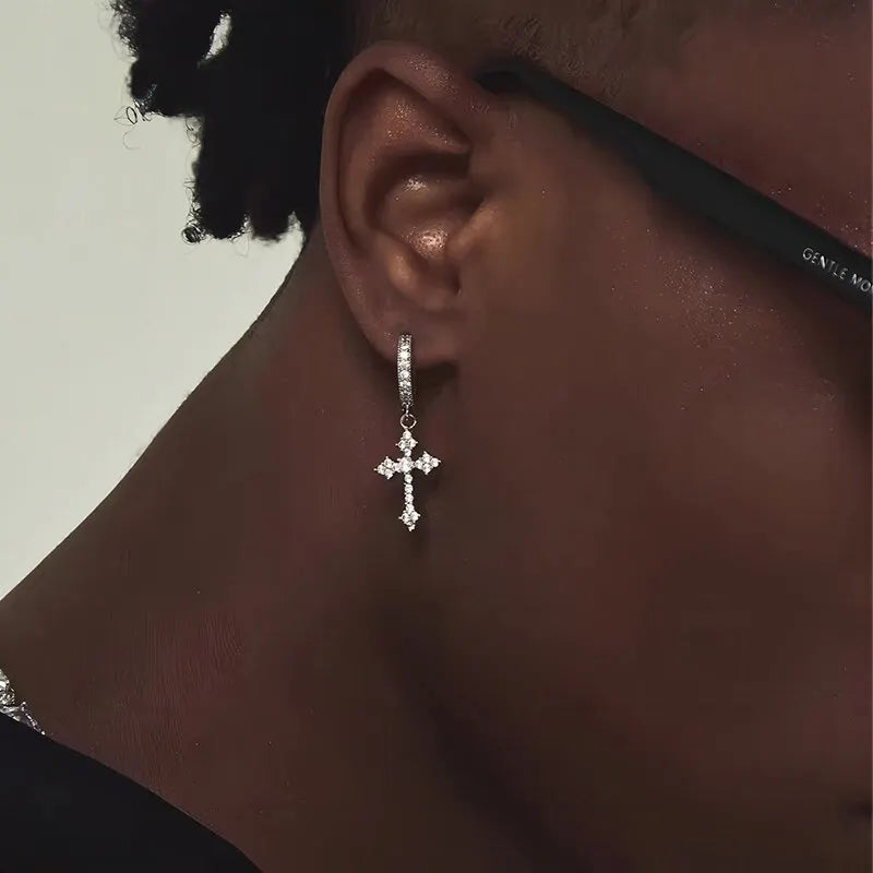 Classic Crystal Cross Earrings – Perfect for Parties & Gifts