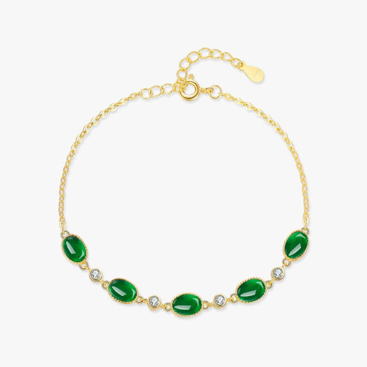 Oval Green Charm Bracelet