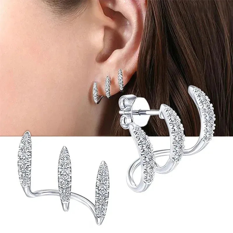925 Sterling Silver Claws Stud Earrings