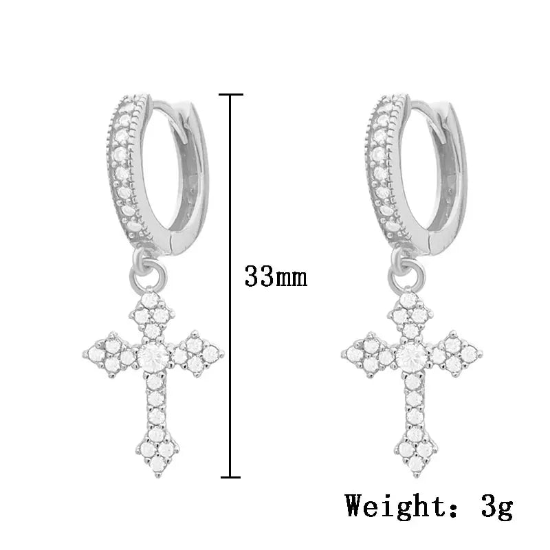 Classic Crystal Cross Earrings – Perfect for Parties & Gifts
