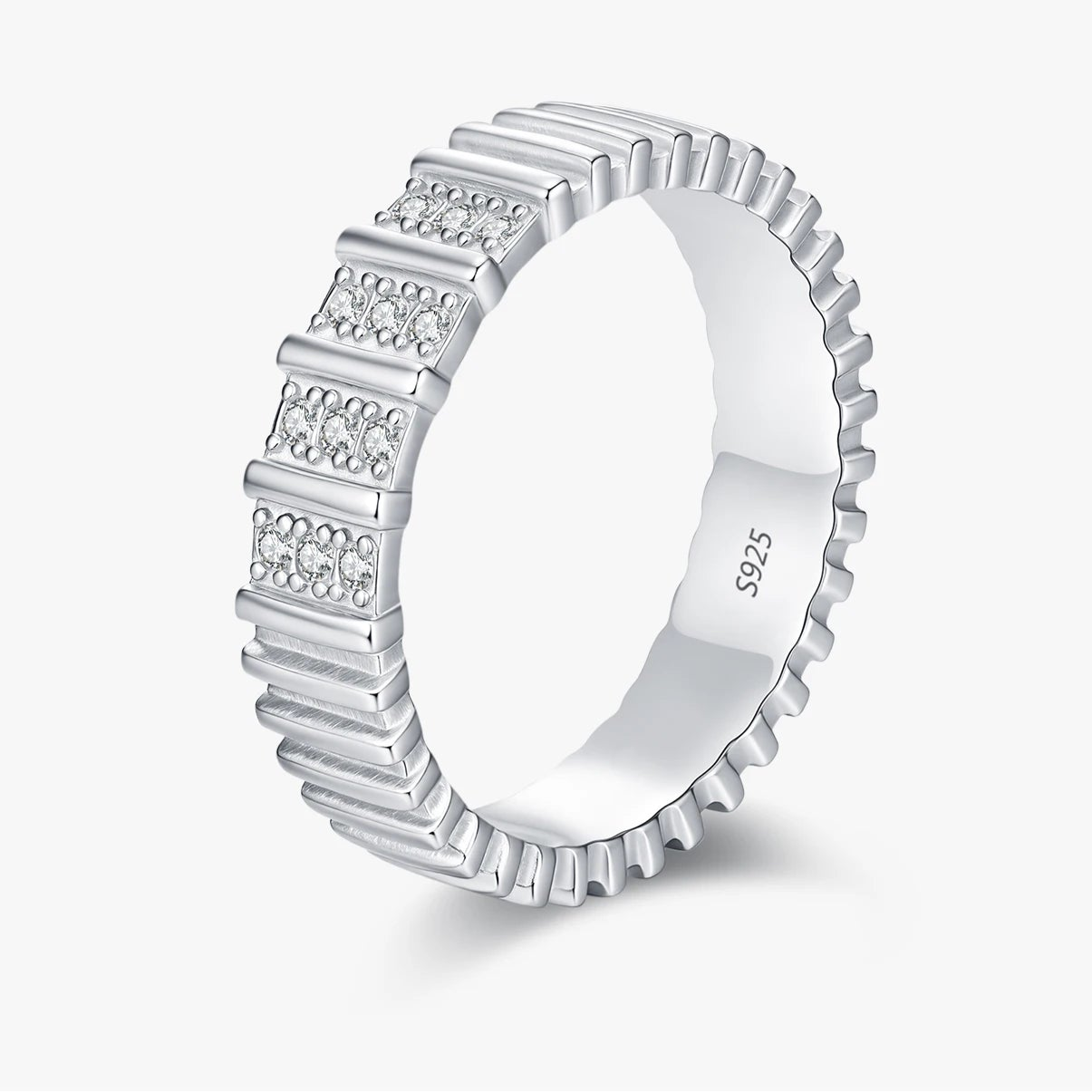 Sterling Silver Fashion Stackable Eternity Band Ring