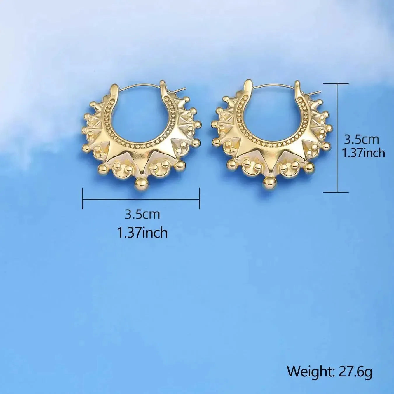 Spikes Beads Fashion Hoop Earring