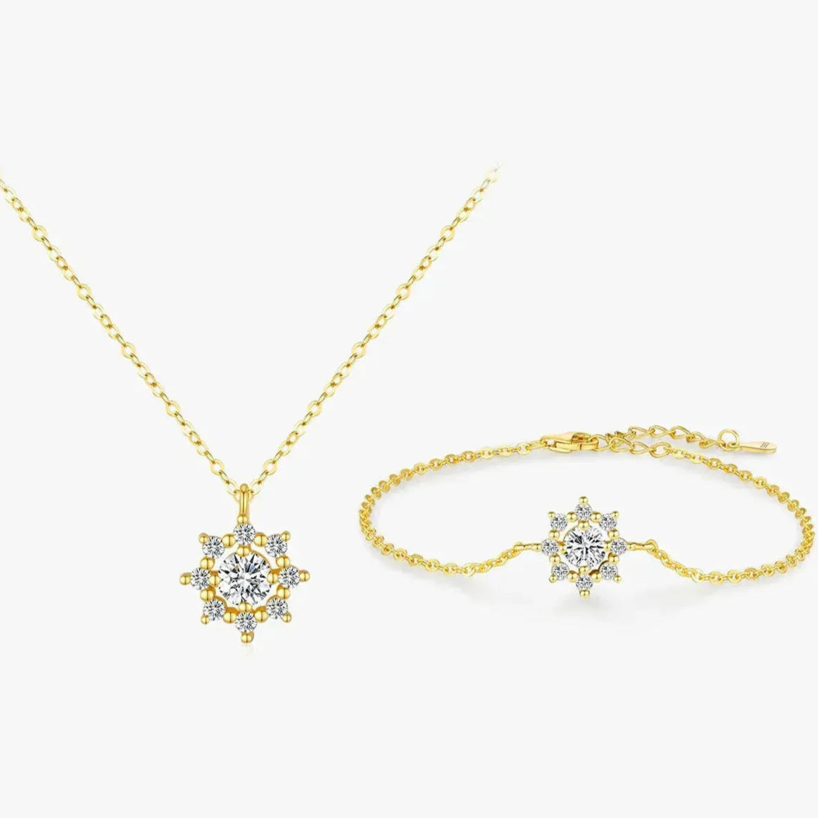 925 Sterling Silver Exquisite Snowflake Link Chain Pendant Necklace Bracelet