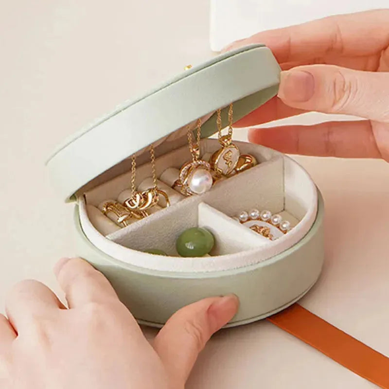 Mini Leather Jewelry Organizer Display Case