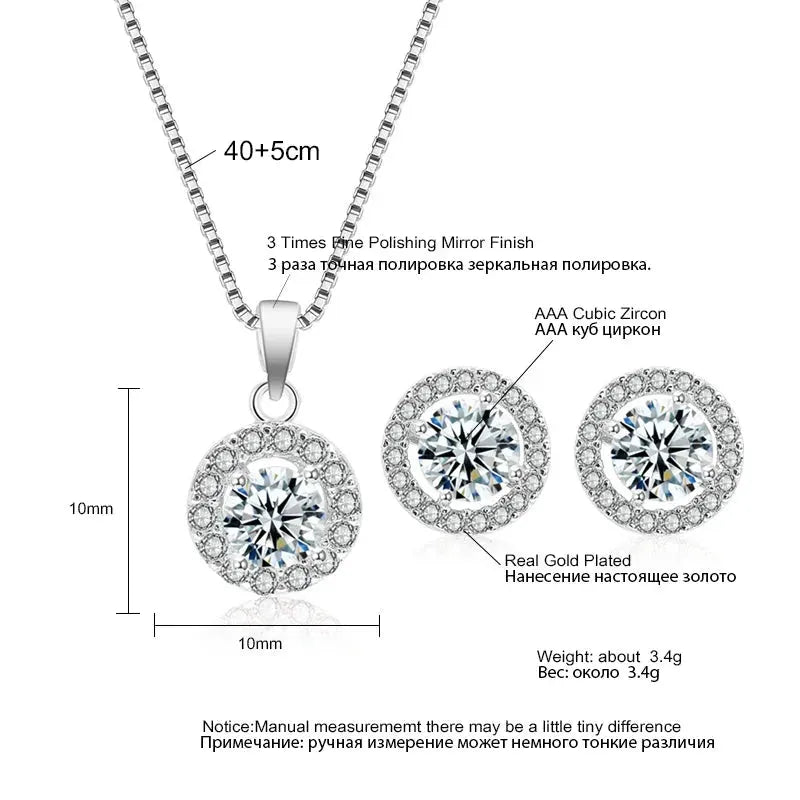 Simple Geometric Round Pendant Necklace Set