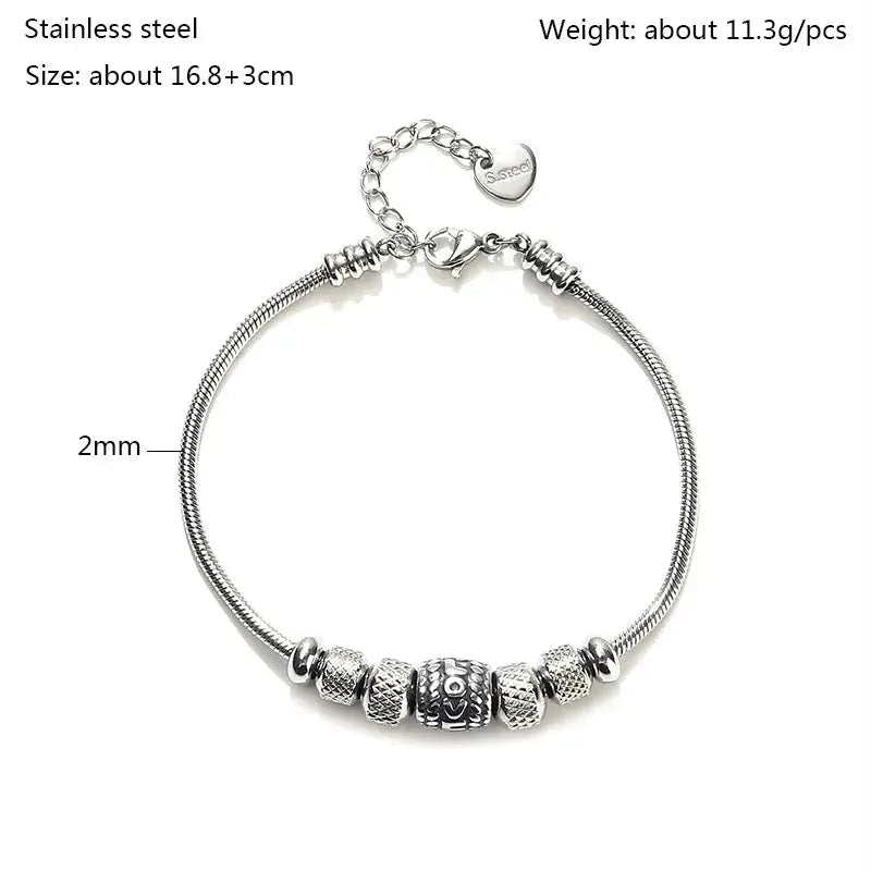 Non Fading Snake Bone Chain Charm Adjustable Bracelet