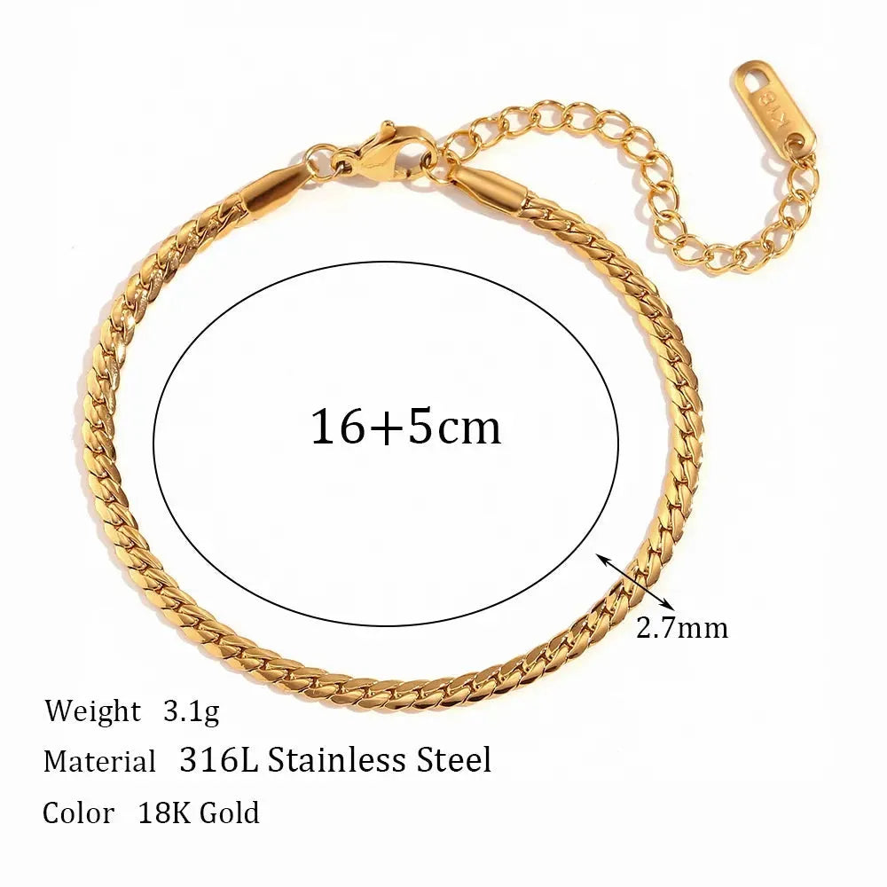 18k Gold Plated Stainless Steel Cuban Chain