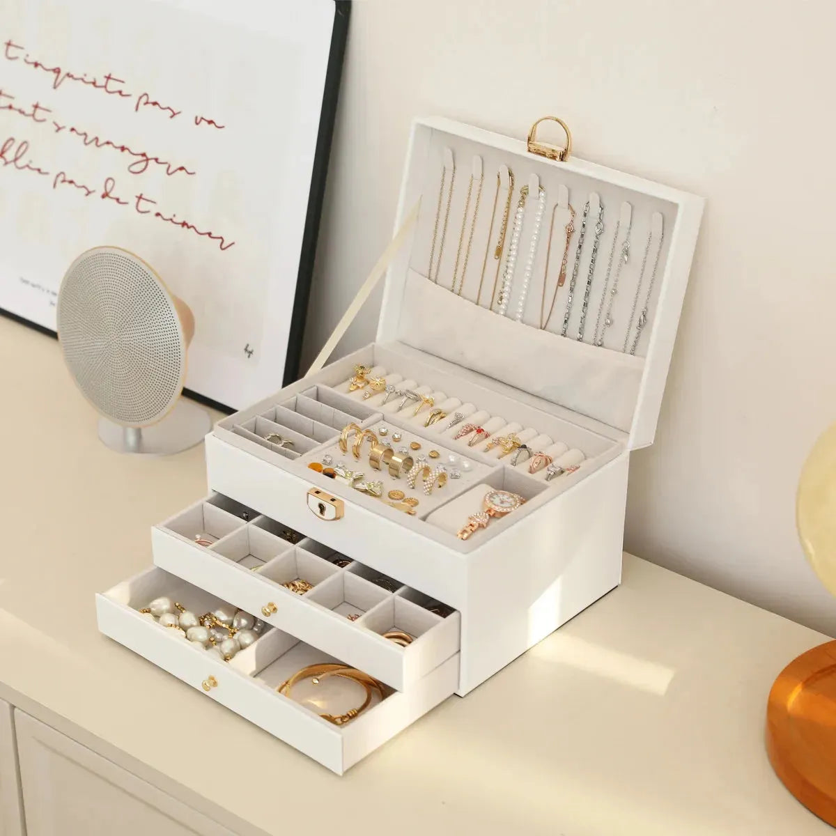 Large Jewelry Storage Box Multi-Layer Organizer For Jewelry