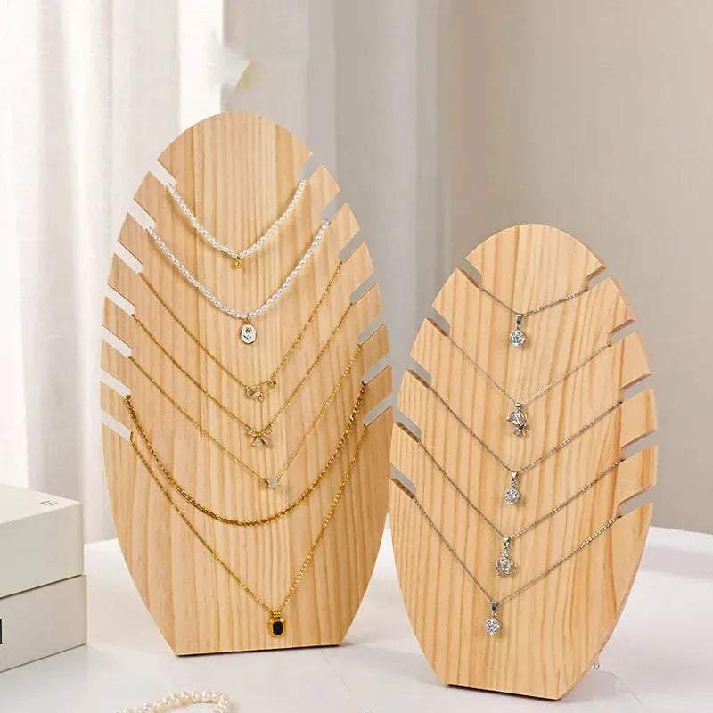 Wood Flame Shape Jewelry Display
