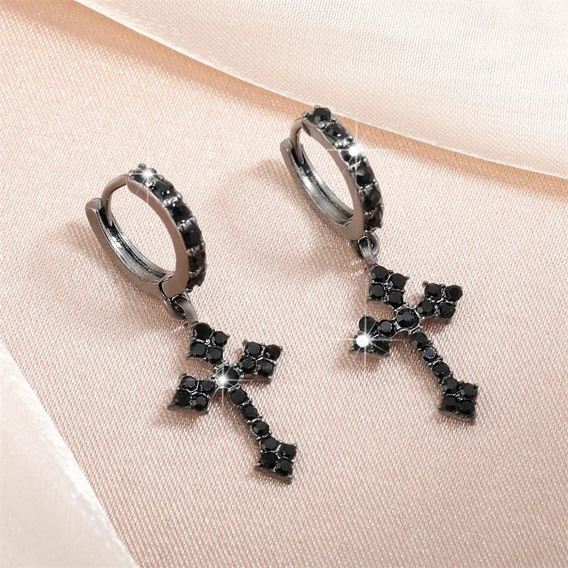 Classic Crystal Cross Earrings – Perfect for Parties & Gifts