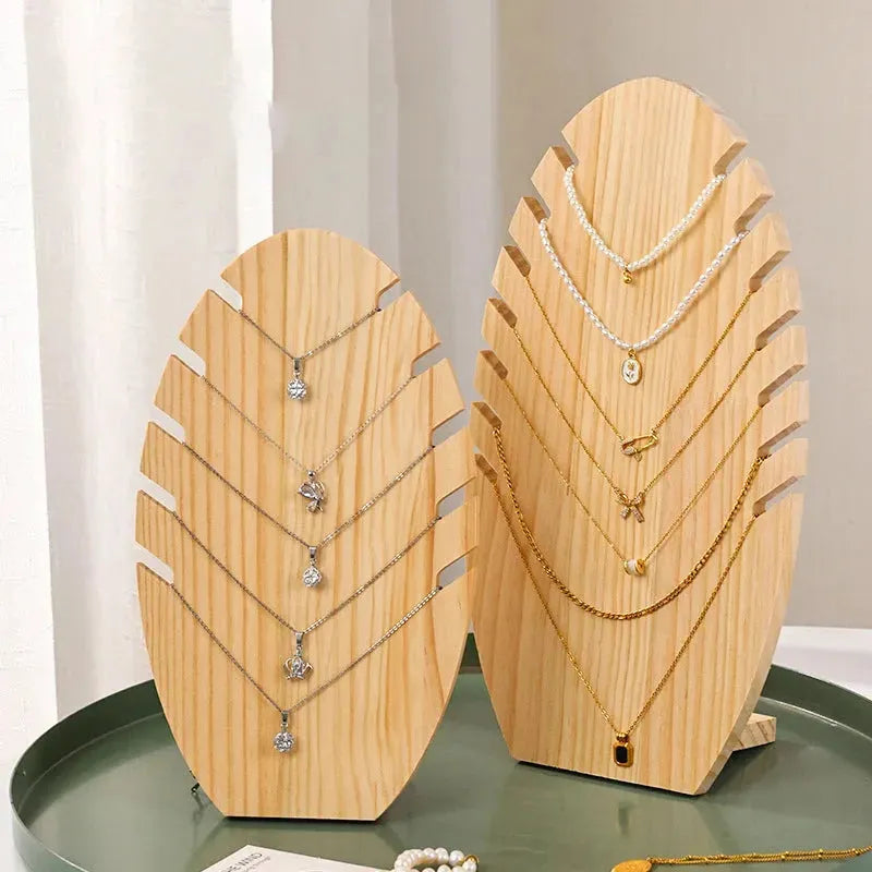 Wood Flame Shape Jewelry Display