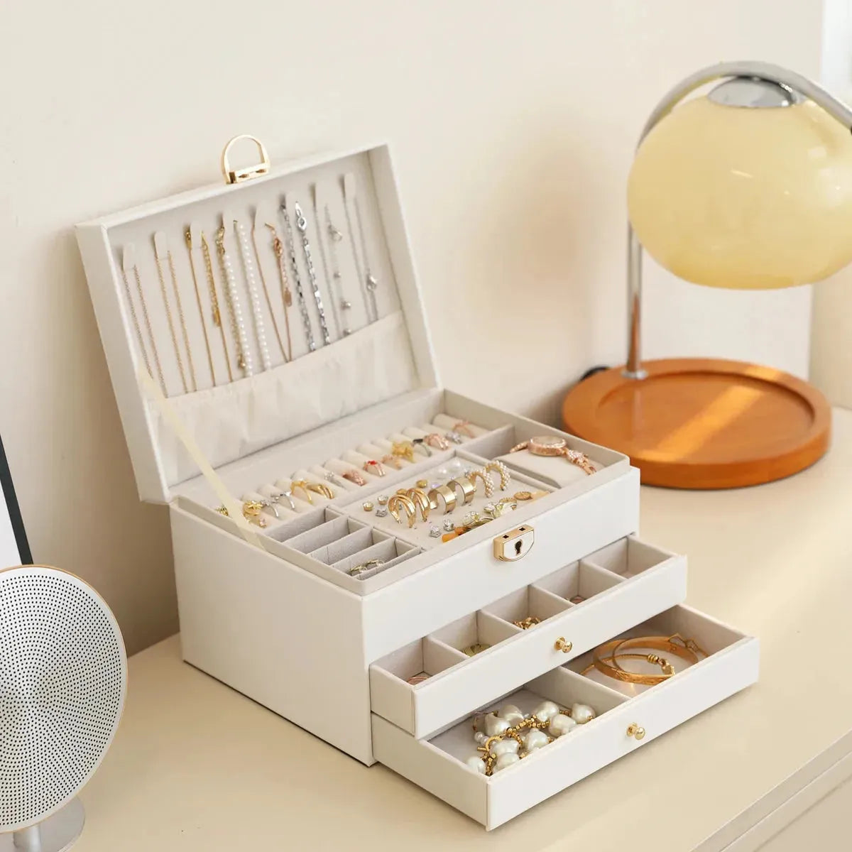 Large Jewelry Storage Box Multi-Layer Organizer For Jewelry
