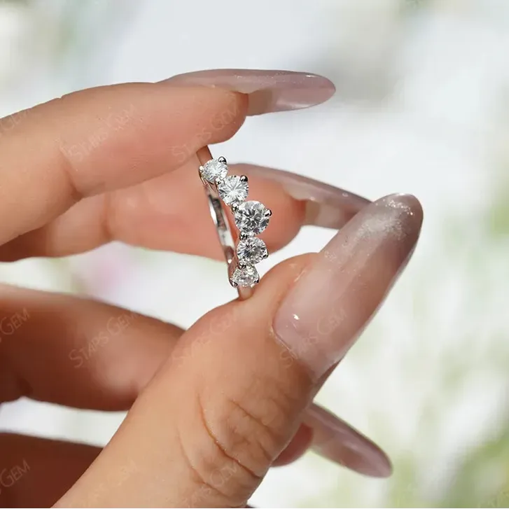 925 Sterling Silver Ring Round Brilliant Cut  Ring