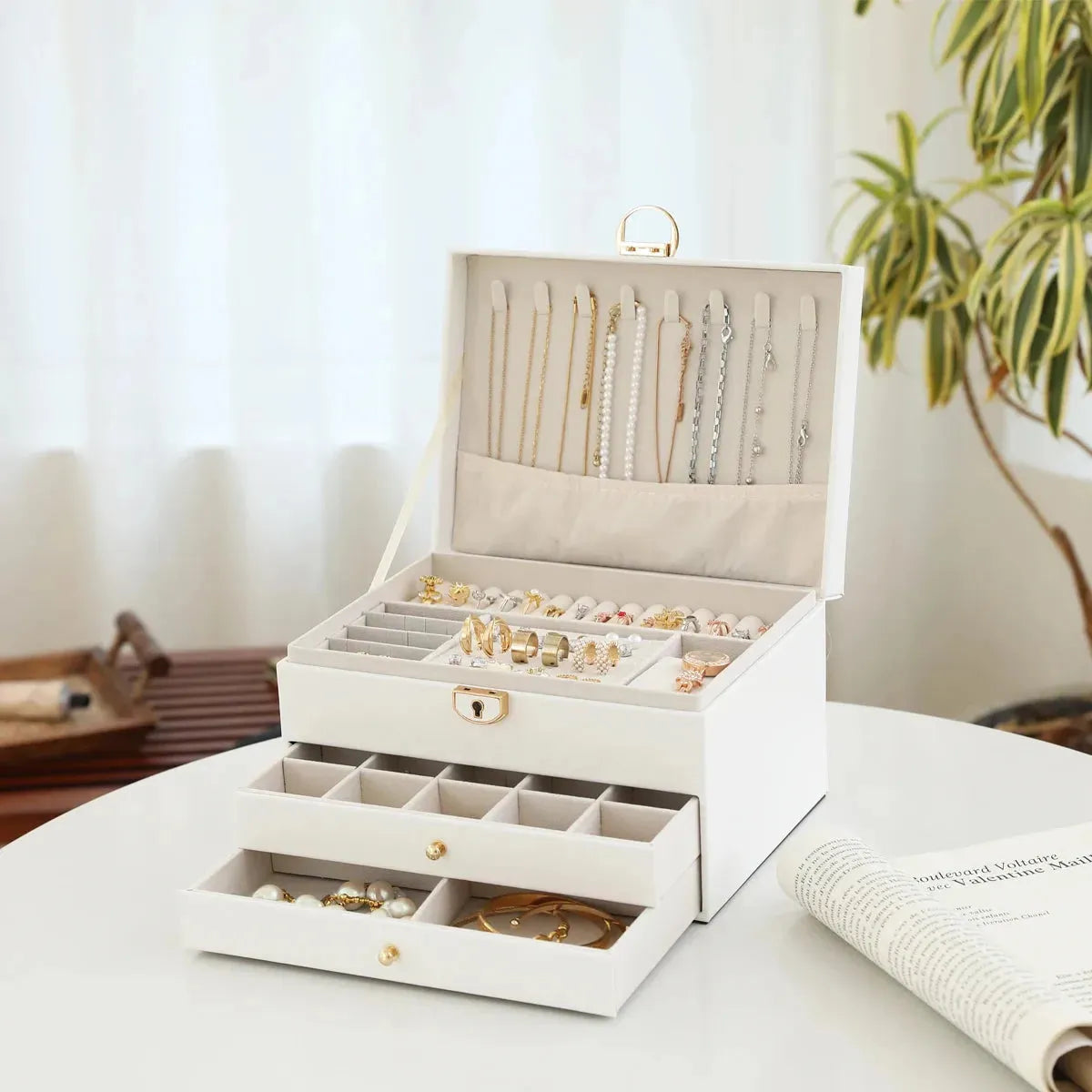 Large Jewelry Storage Box Multi-Layer Organizer For Jewelry