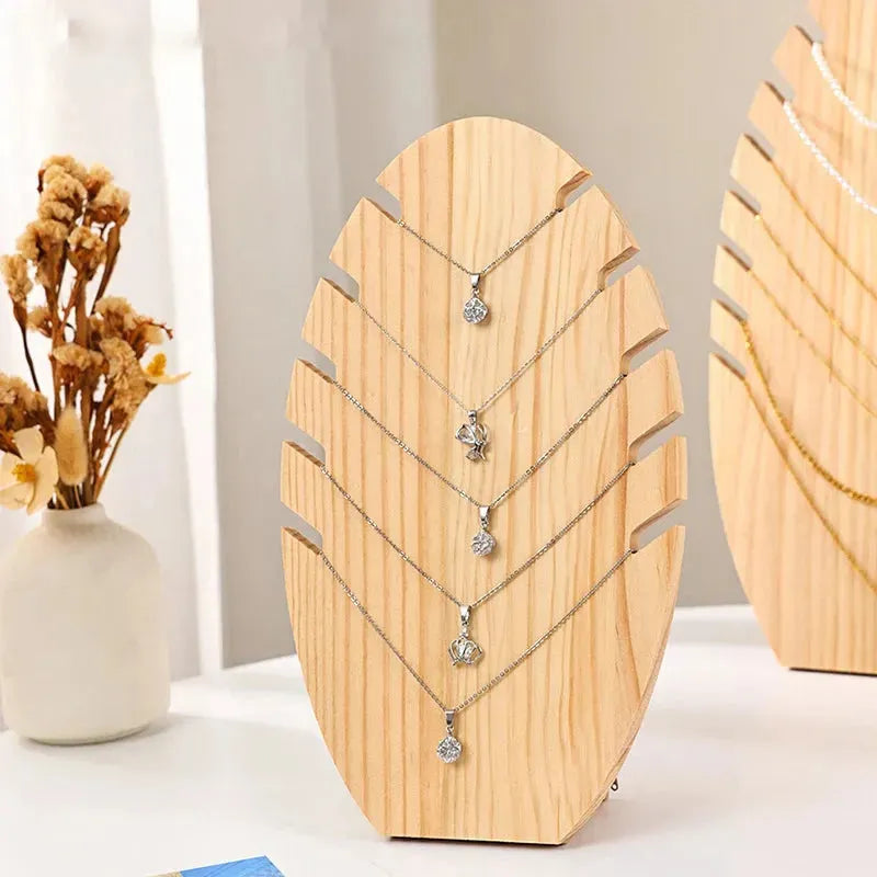 Wood Flame Shape Jewelry Display