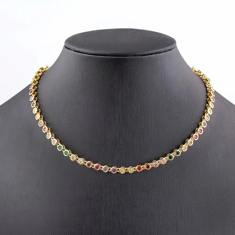 Choker Iced Out Tennis Chain Necklace