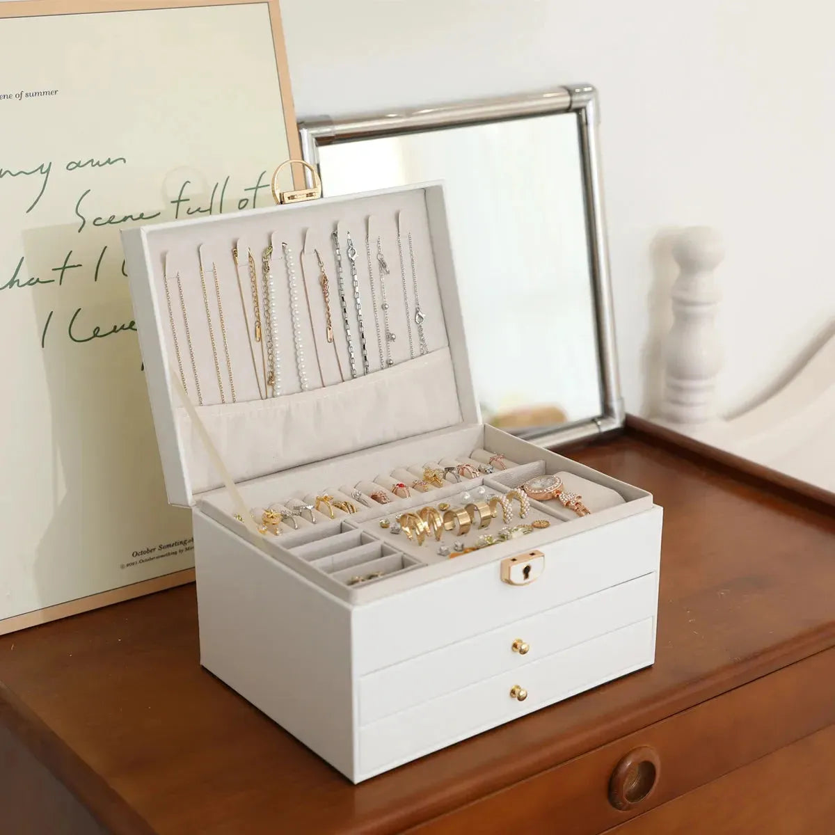 Large Jewelry Storage Box Multi-Layer Organizer For Jewelry