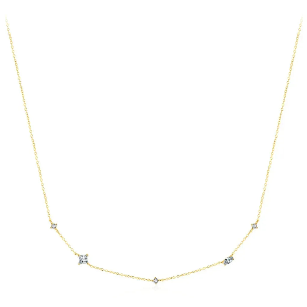 925 Sterling Silver Rainbow Colorful Zirconia Pendant Necklace