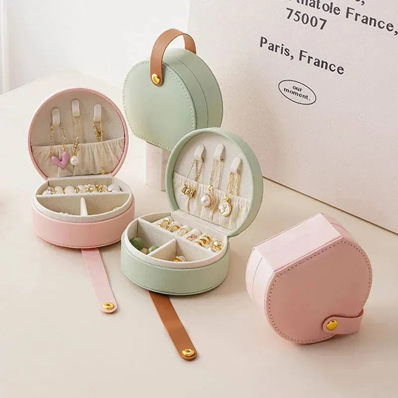 Mini Leather Jewelry Organizer Display Case