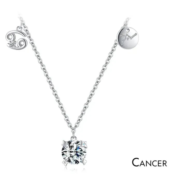 Birthstone Zodiac Sign Symbol Charm Pendant Necklace