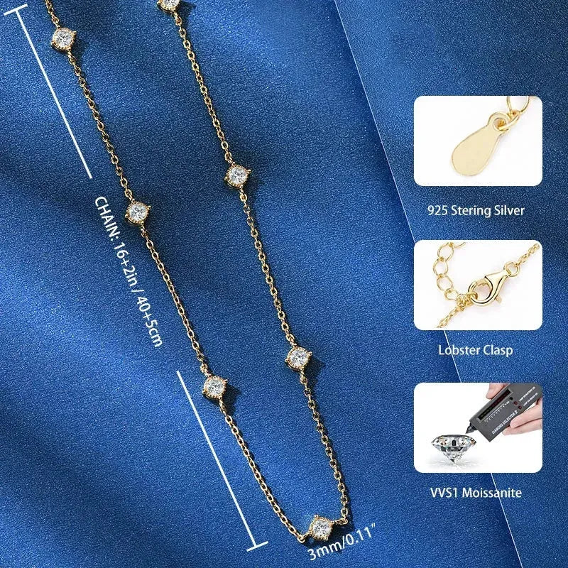 Moissanite Diamond Necklace 925 Silver