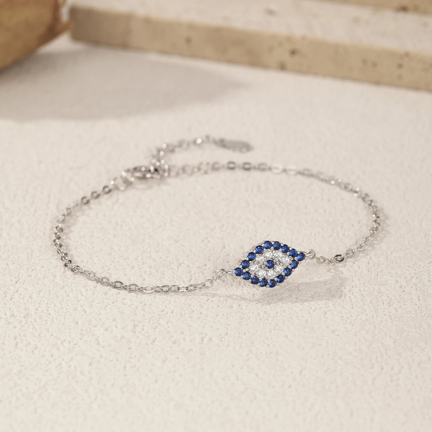 Silver Blue Eye  Bracelet