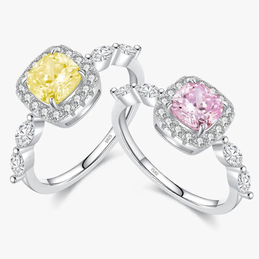 Classic Pink & Yellow Ice Cut Ring